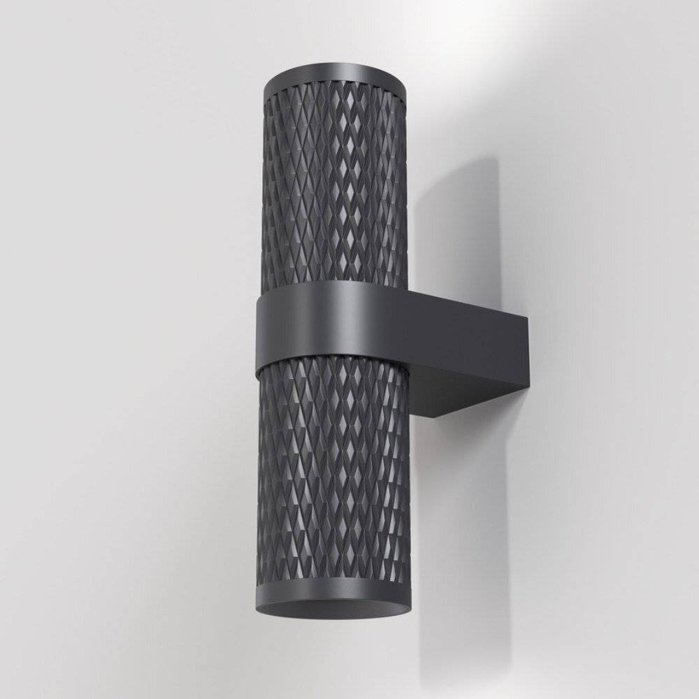 Applique Da Parete Moderno Focus Design Alluminio Nero 2 Luci Gu10 7W-0