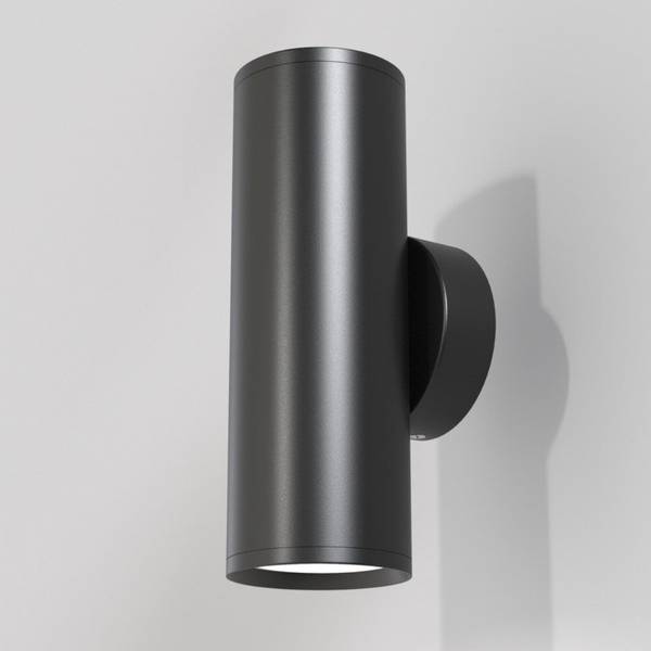 Applique Da Parete Moderno Focus S Alluminio Nero 2 Luci Gu10 10W