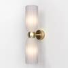 Applique Contemporanea Antic Metallo Oro 2 Luci Diffusore In Vetro