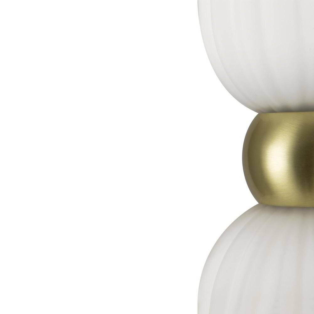 Applique Contemporanea Antic Metallo Oro 2 Luci Diffusore In Vetro-4