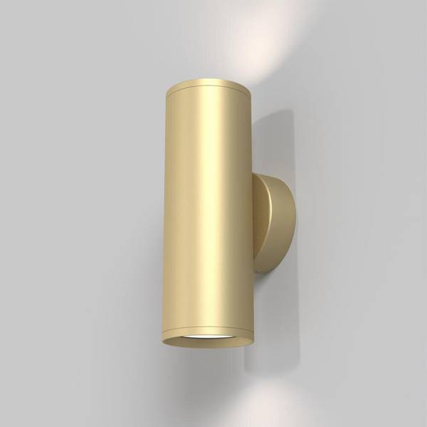 Applique Da Parete Moderno Focus S Alluminio Oro 2 Luci Gu10 10W
