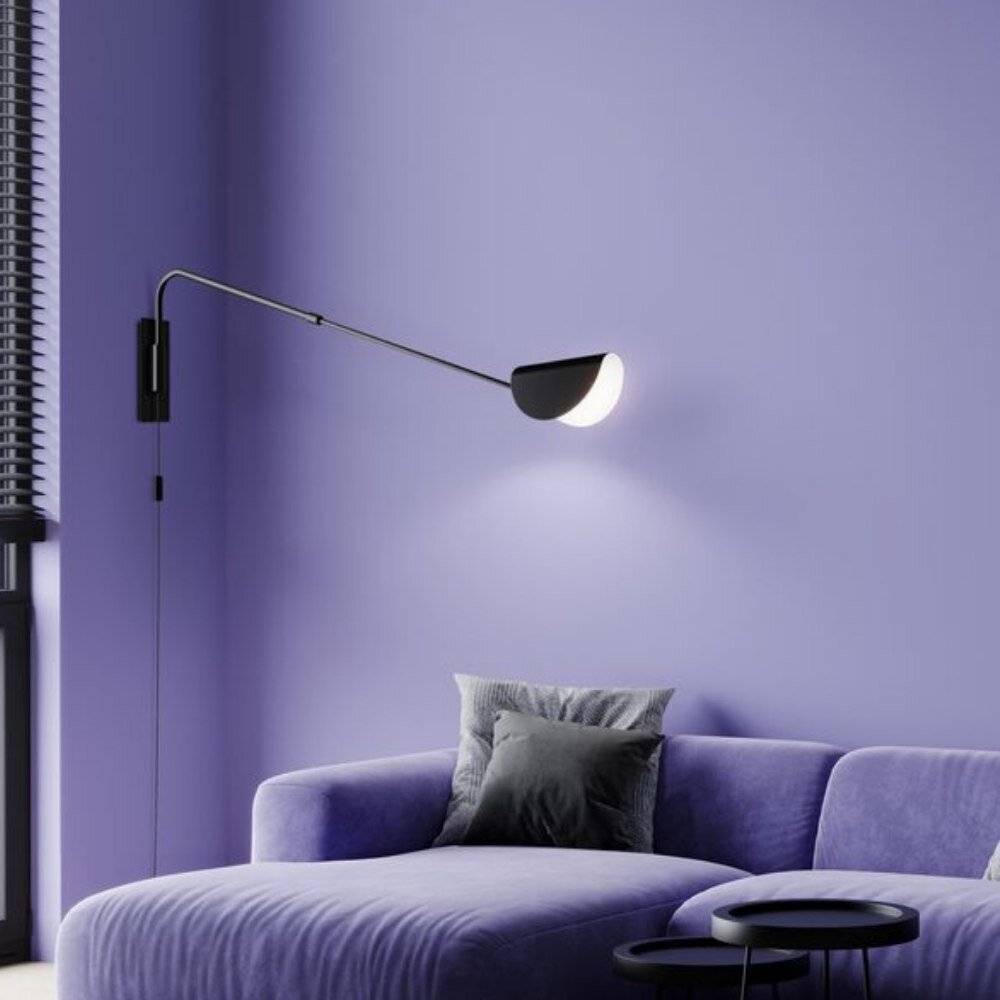 Applique Da Parete Moderno Mollis Metallo Nero 1 Luce G9 7W-1