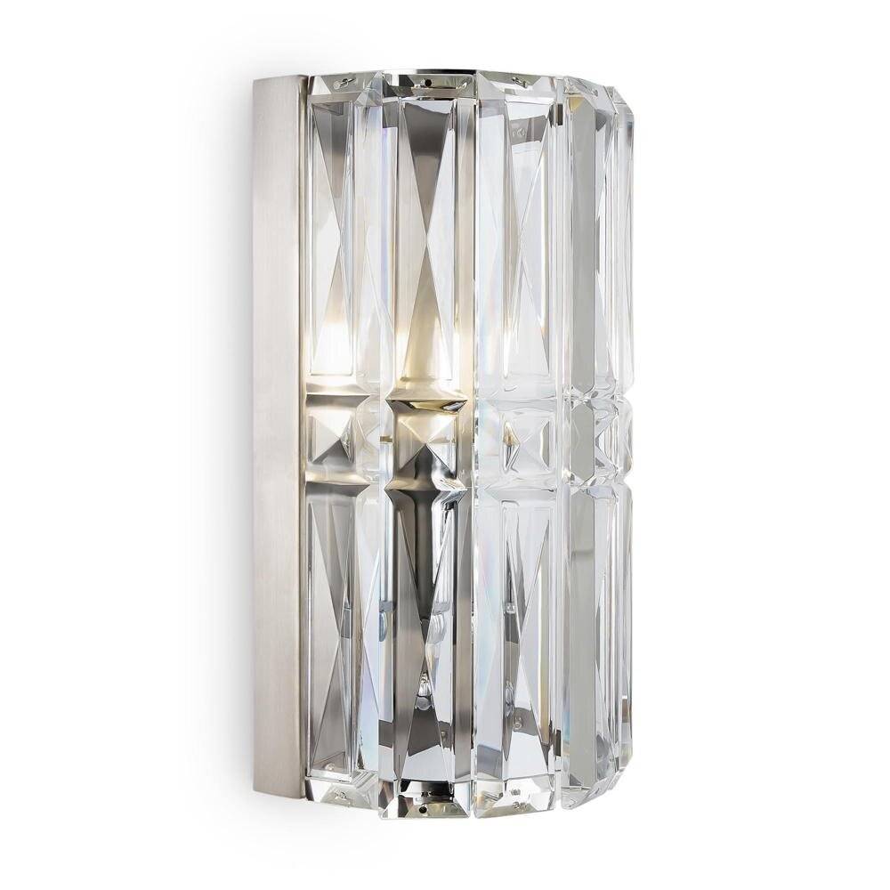 Applique Contemporanea Facet Metallo Cromo 1 Luce Diffusore Vetro-1
