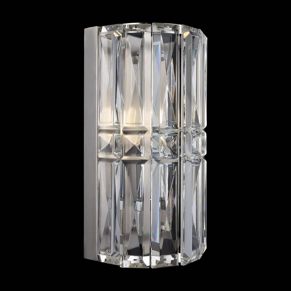 Applique Contemporanea Facet Metallo Cromo 1 Luce Diffusore Vetro-2