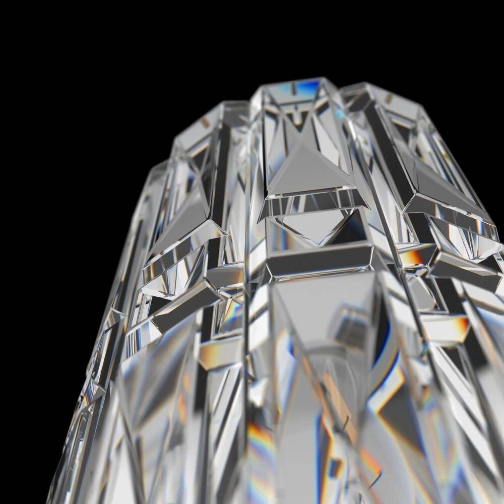 Applique Contemporanea Facet Metallo Cromo 1 Luce Diffusore Vetro-3
