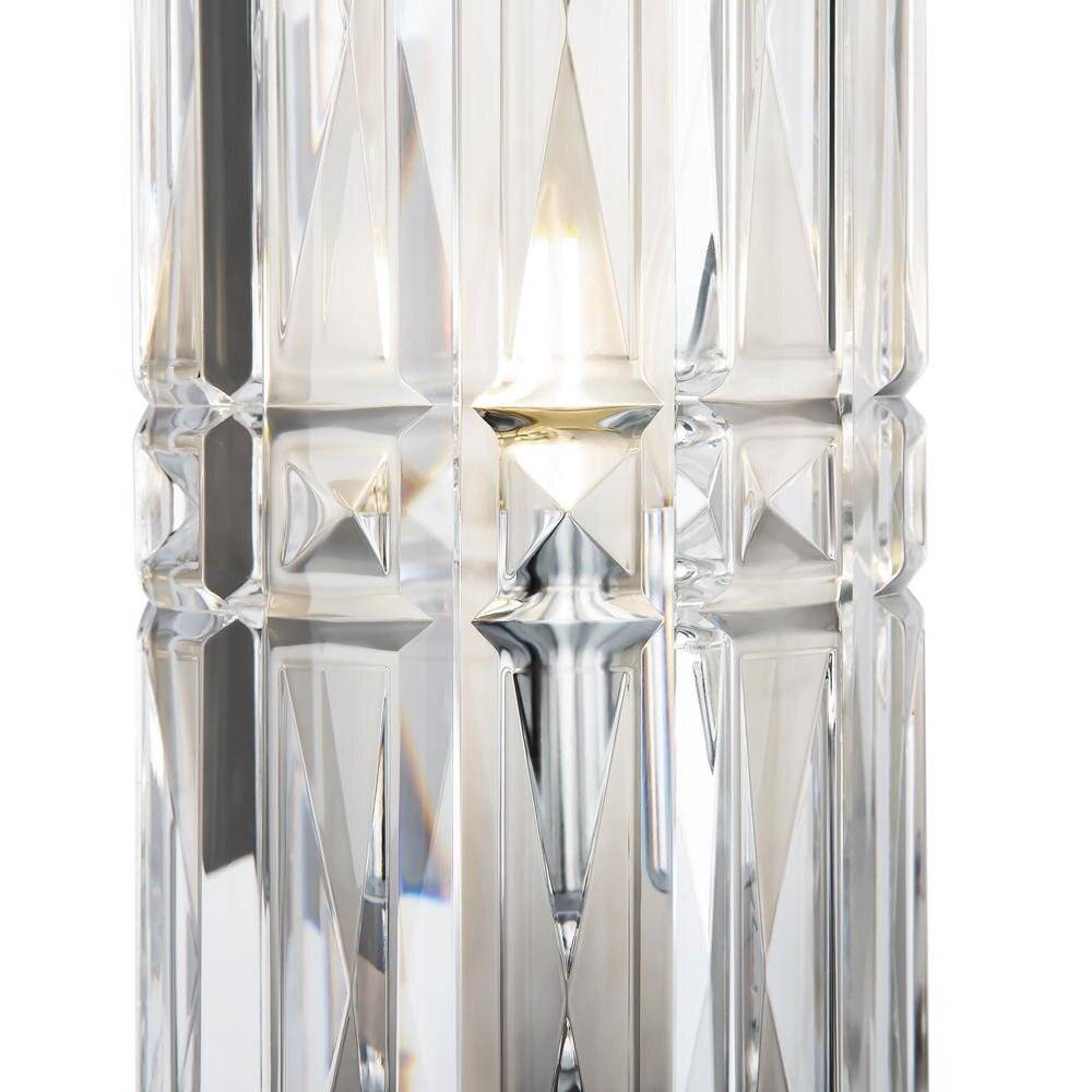 Applique Contemporanea Facet Metallo Cromo 1 Luce Diffusore Vetro-4