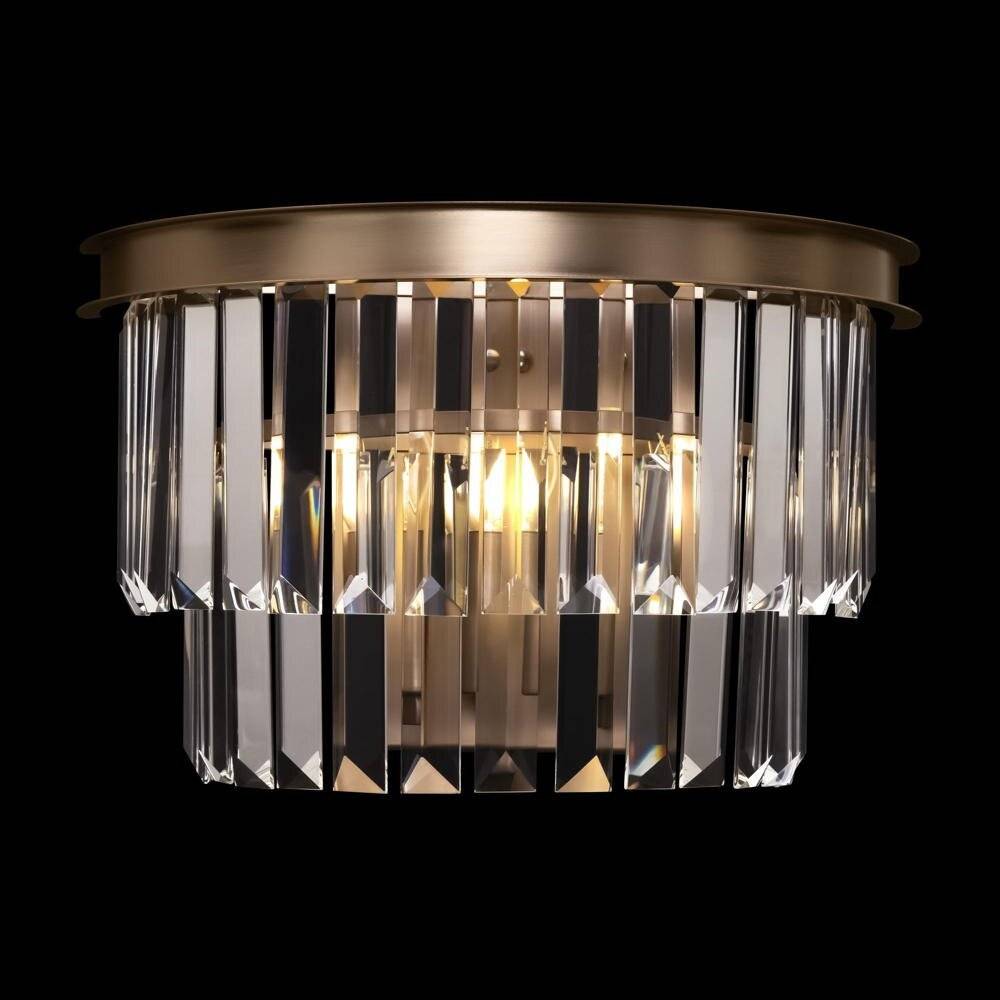 Applique Contemporanea Revero Metallo Ottone 1 Luce Diffusore Vetro-1