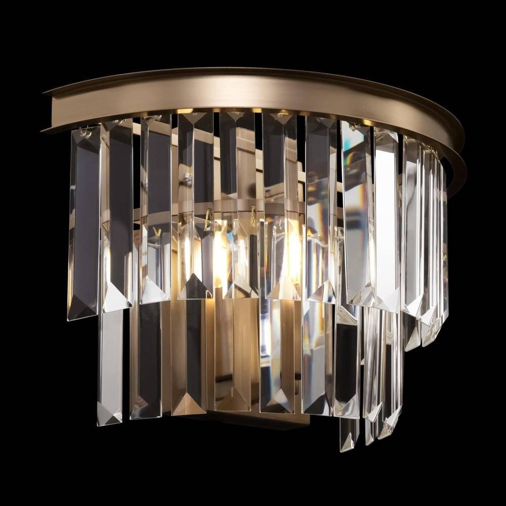 Applique Contemporanea Revero Metallo Ottone 1 Luce Diffusore Vetro-2