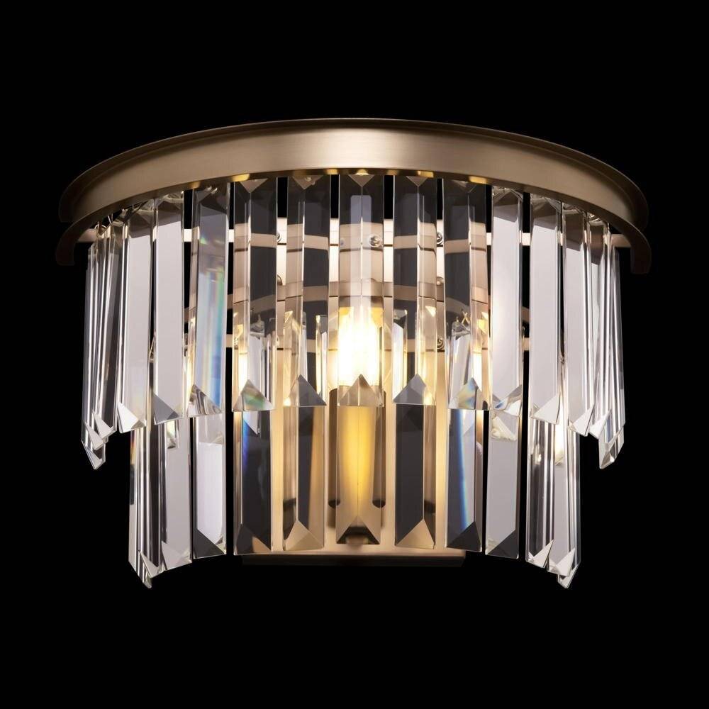 Applique Contemporanea Revero Metallo Ottone 1 Luce Diffusore Vetro-3