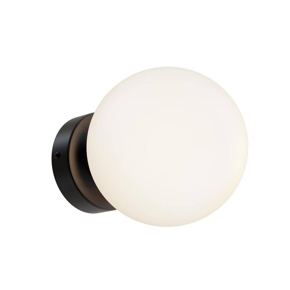 Applique Minimal Basic Form Piccola In Metallo Nera 1 Luce E Diffusore Bianco-1