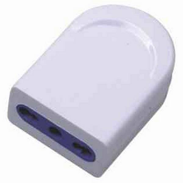 PRESA MOBILE GOMMATA 10/16A 2P+T 220V BIANCA 78205