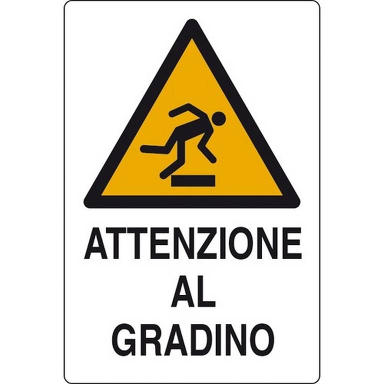 CARTELLO ALLUMINIO CM 30X20 ATTENZIONE AL GRADINO W0076900-0