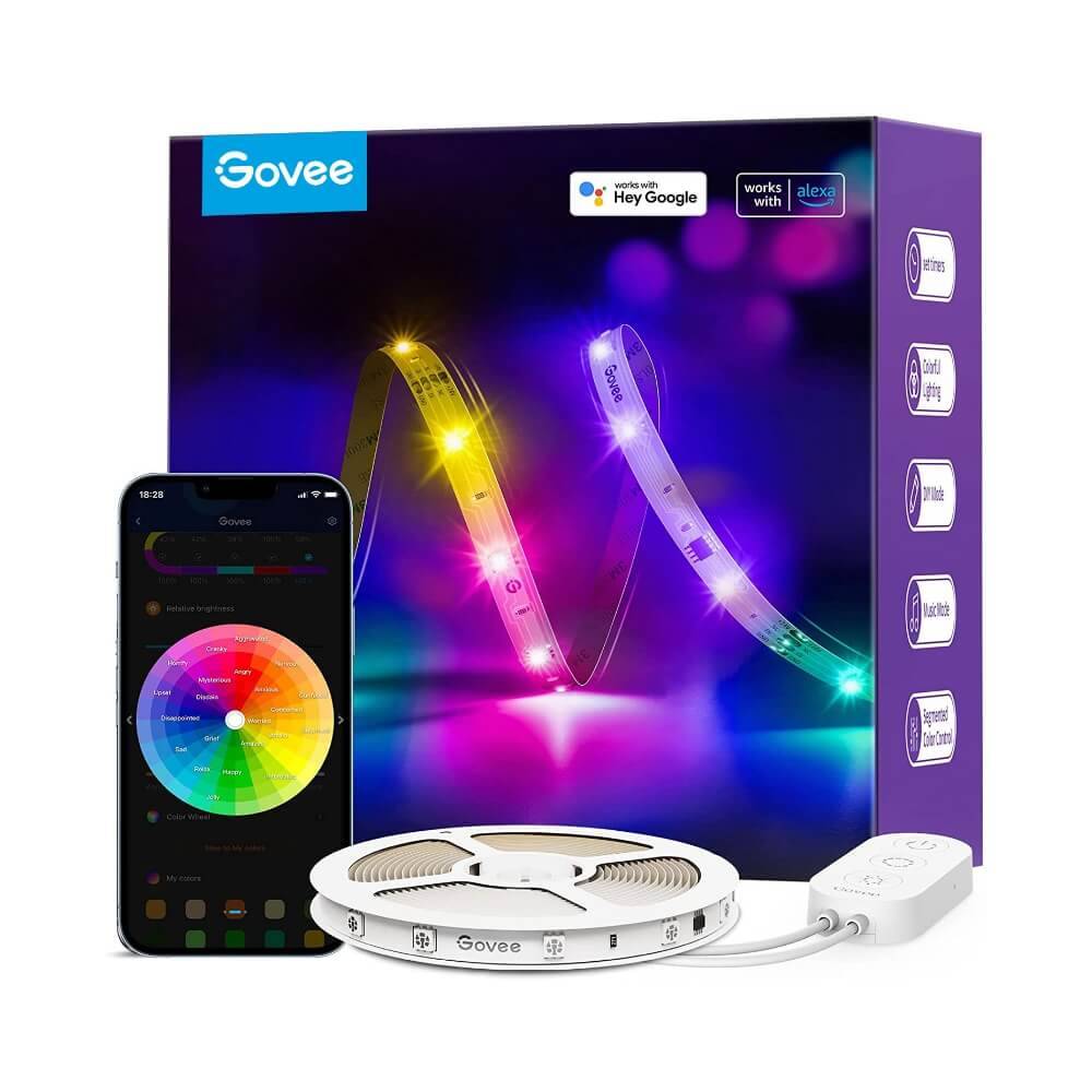 Govee H618A Basic LED Strip Light 5m | Striscia LED | Wi-Fi, Bluetooth, RGBIC-0