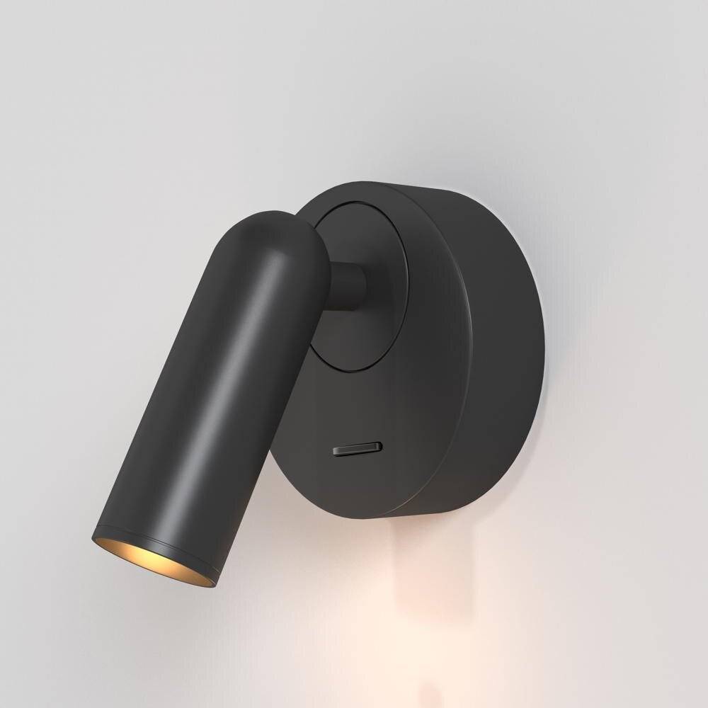 Applique Da Parete Moderno Mirax Metallo Nero Luce Led Integrato 3W Ip20-0