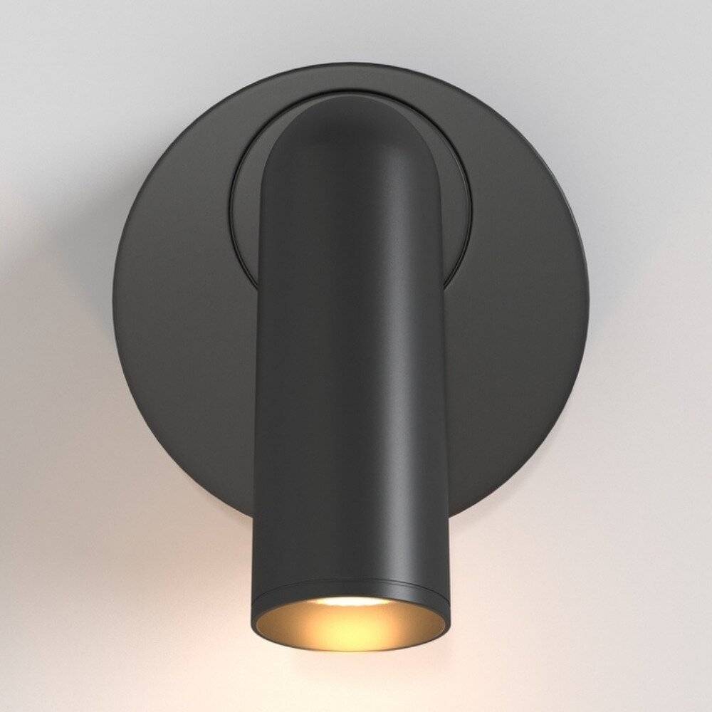 Applique Da Parete Moderno Mirax Metallo Nero Luce Led Integrato 3W Ip20-2