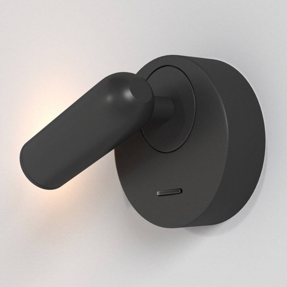 Applique Da Parete Moderno Mirax Metallo Nero Luce Led Integrato 3W Ip20-3