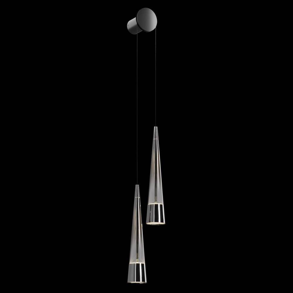 Applique Da Parete Moderno Sintesi Metallo Cromo Vetro 2 Luci Led 24W-3