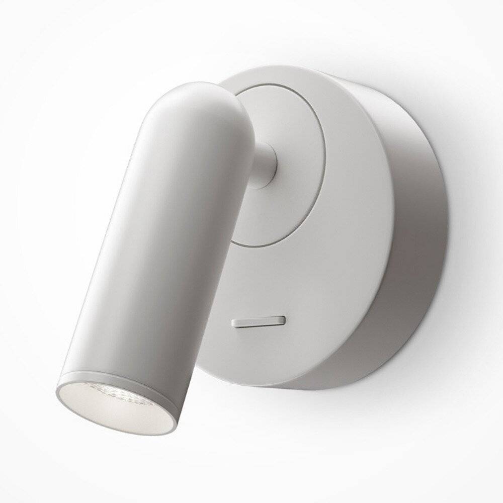 Applique Da Parete Moderno Mirax Metallo Bianco Luce Led Integrato 3W-3