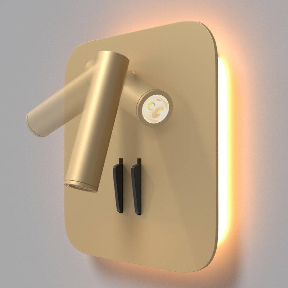 Applique Da Parete Moderno Ios 176 Alluminio Oro Luce Led Integrato 9W-1