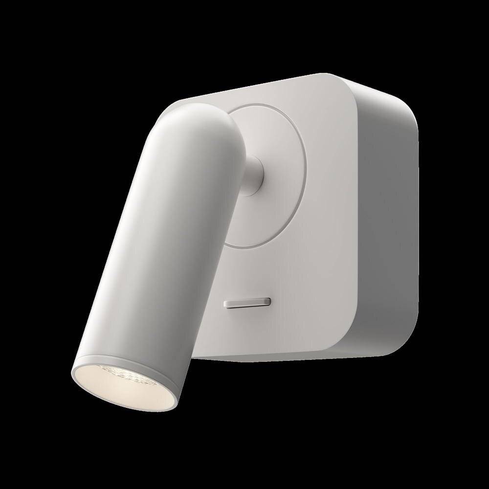Applique Da Parete Moderno Mirax Metallo Bianco Luce Led Integrato 3W Ip20-4