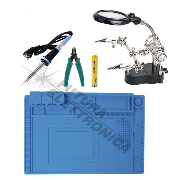Set laboratorio per saldatura schede e componenti elettronici
