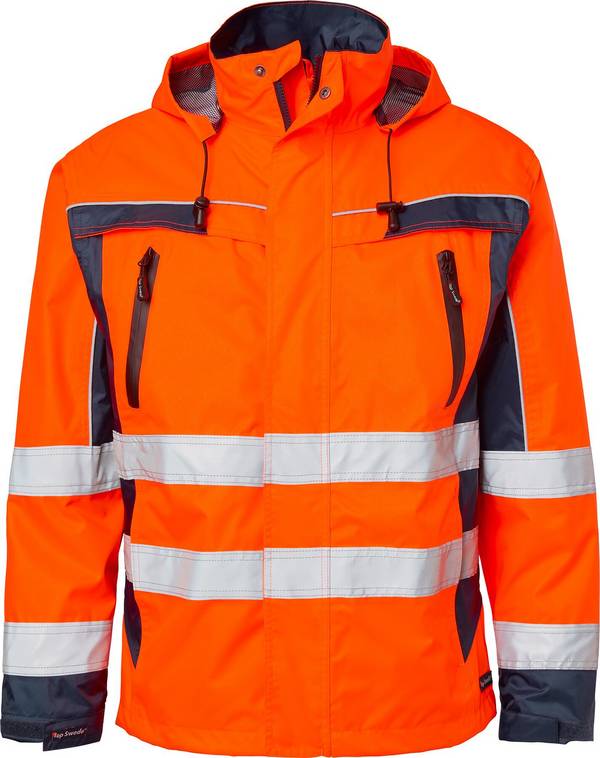5217 Giacca a conchiglia, unisex, arancio fluorescente/blu navy, 4XL