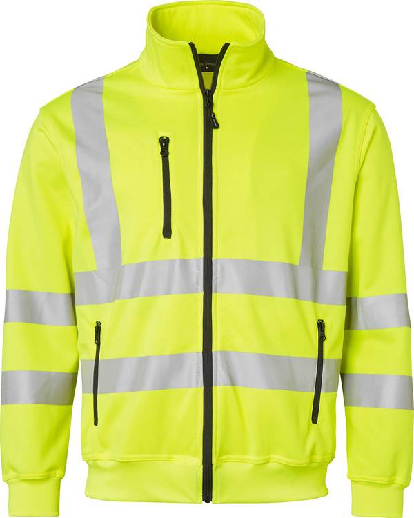 170 Felpa con zip integrale, Unisex, Giallo fluorescente, 3XL