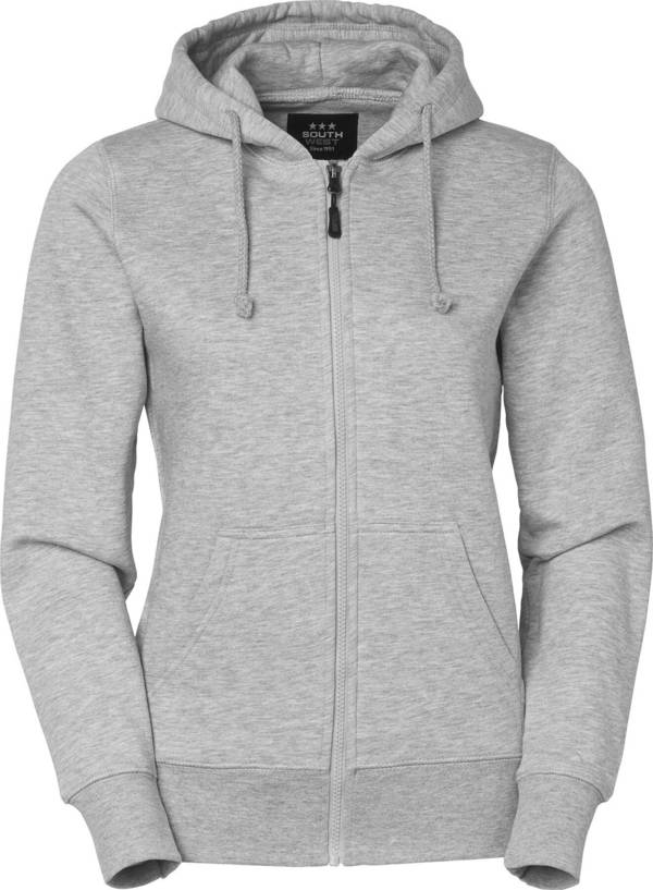 Felpa Georgia con zip integrale, donna, grigio screziato, XXL