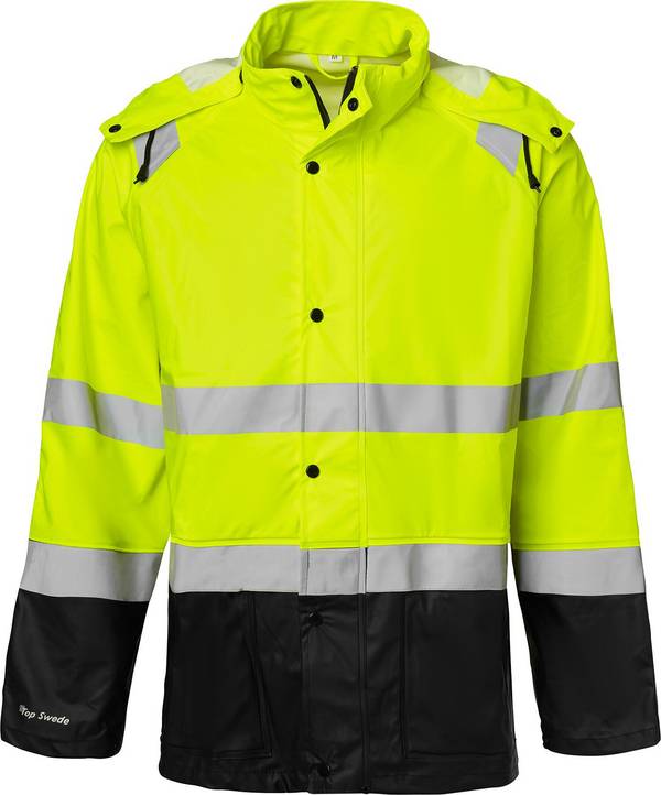 180 Giacca antipioggia, alta visibilità, unisex, giallo fluorescente/nero, L
