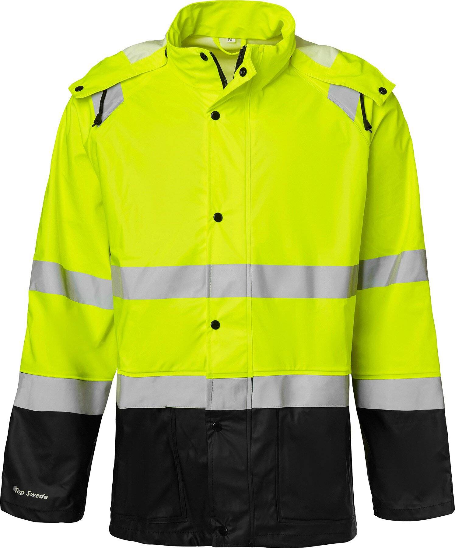 180 Giacca antipioggia, alta visibilità, unisex, giallo fluorescente/nero, M-0