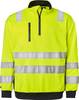 136 Felpa mezza zip, Unisex, giallo fluorescente/blu scuro, XS