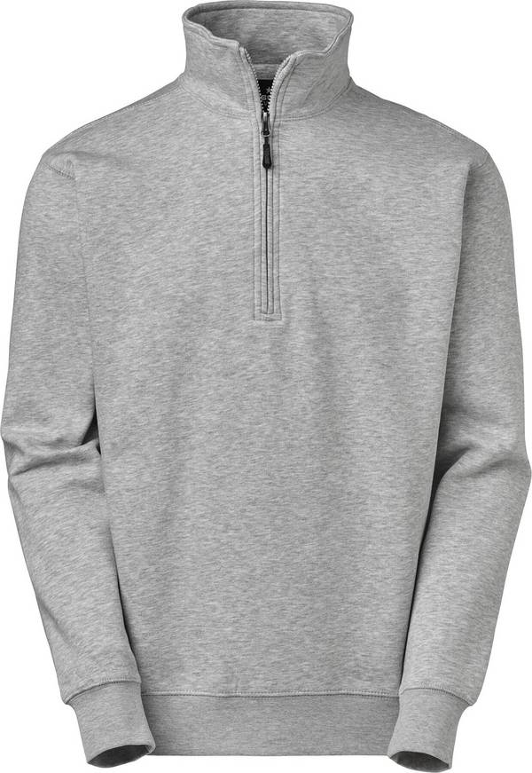 Felpa Stewart con mezza zip, grigio screziato, M