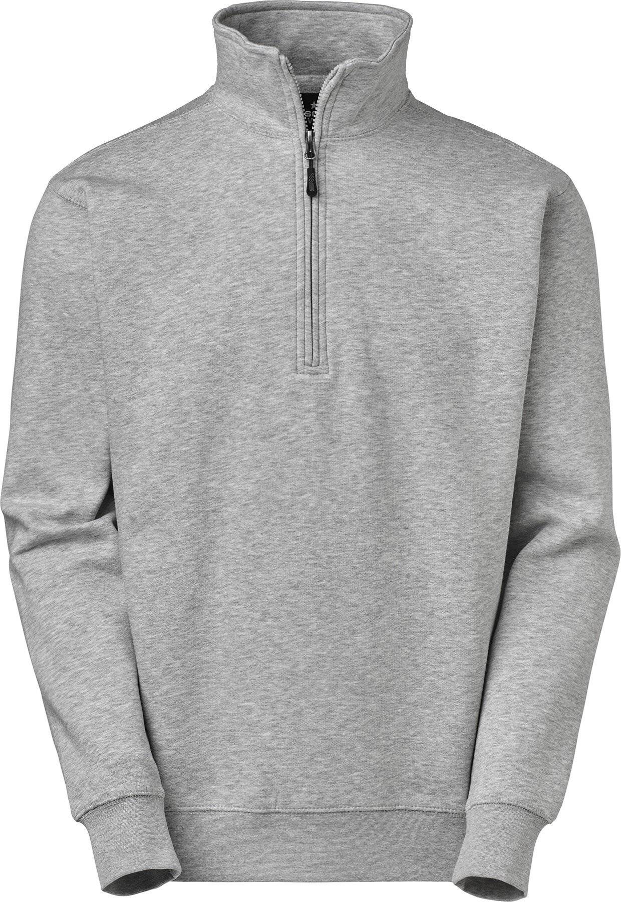 Felpa Stewart con mezza zip, grigio screziato, M-0