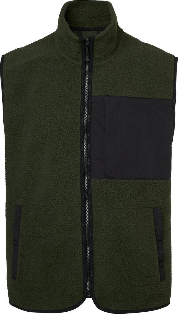 Gilet in pile Seth, uomo, oliva scura, XL