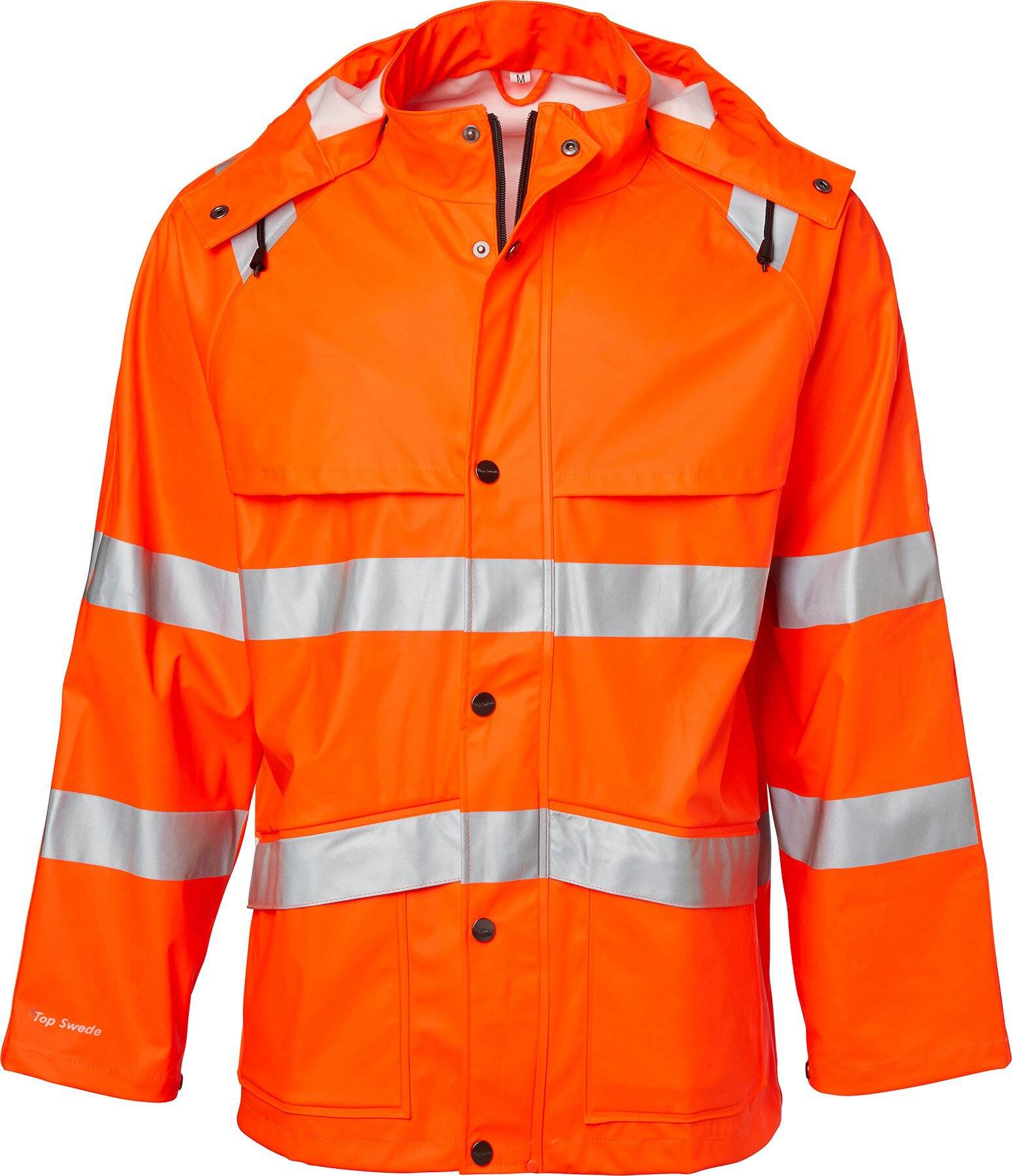 9394 Giacca antipioggia ad alta visibilità, unisex, arancione fluorescente, XXL-0