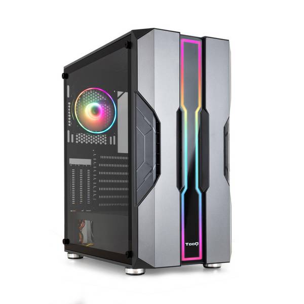 Tooq Nightcity Caja Semitorre Gaming EATX/ATX/Micro-ATX/Mini-ITX - Panel Lateral Cristal Templado - Tamaño Disco Soporta