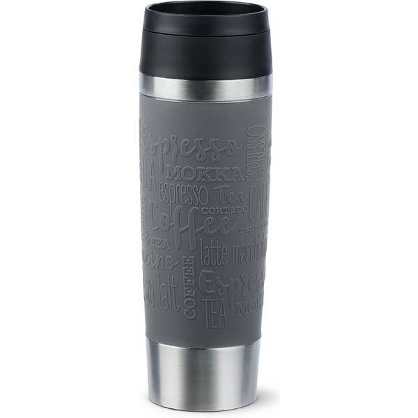 emsa Isolierbecher TRAVEL MUG Classic, 0,5 L., pfeffergrau hochwertiger, vakuumisolierter Edelstahlkörper, spül - 1 Stüc