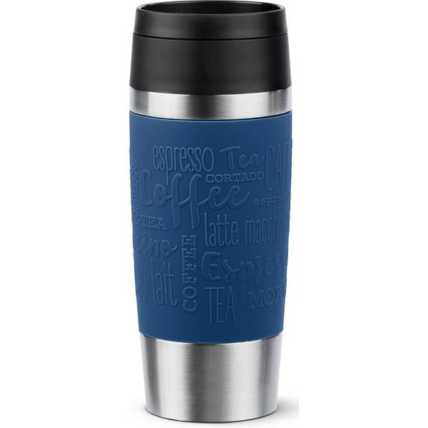 emsa Isolierbecher TRAVEL MUG Classic, 0,36 L., dunkelblau hochwertiger, vakuumisolierter Edelstahlkörper, spül - 1 Stüc
