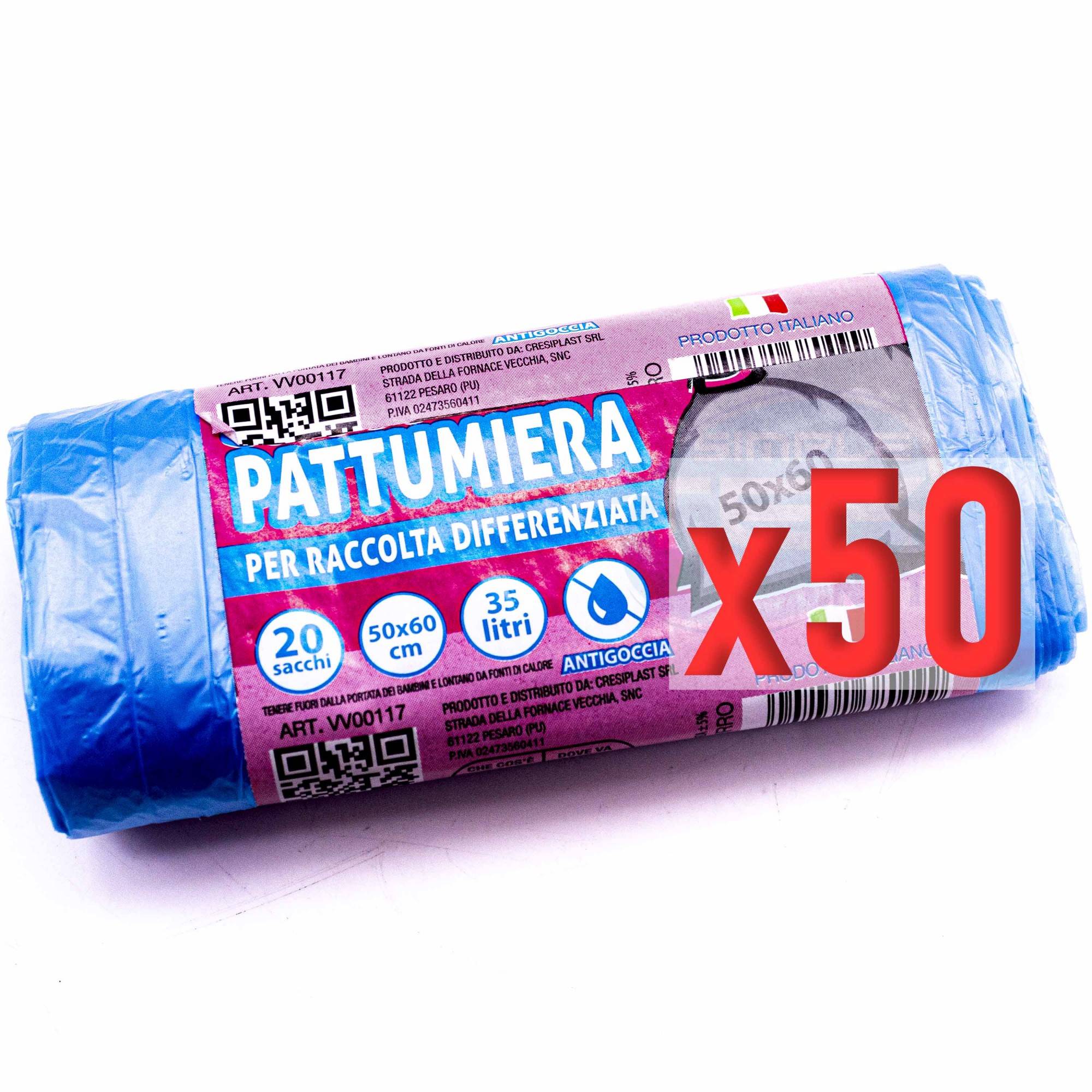 1000 X Buste Per Spazzatura Raccolta Differenziata Blu Sacchi Busta Immondizia-0