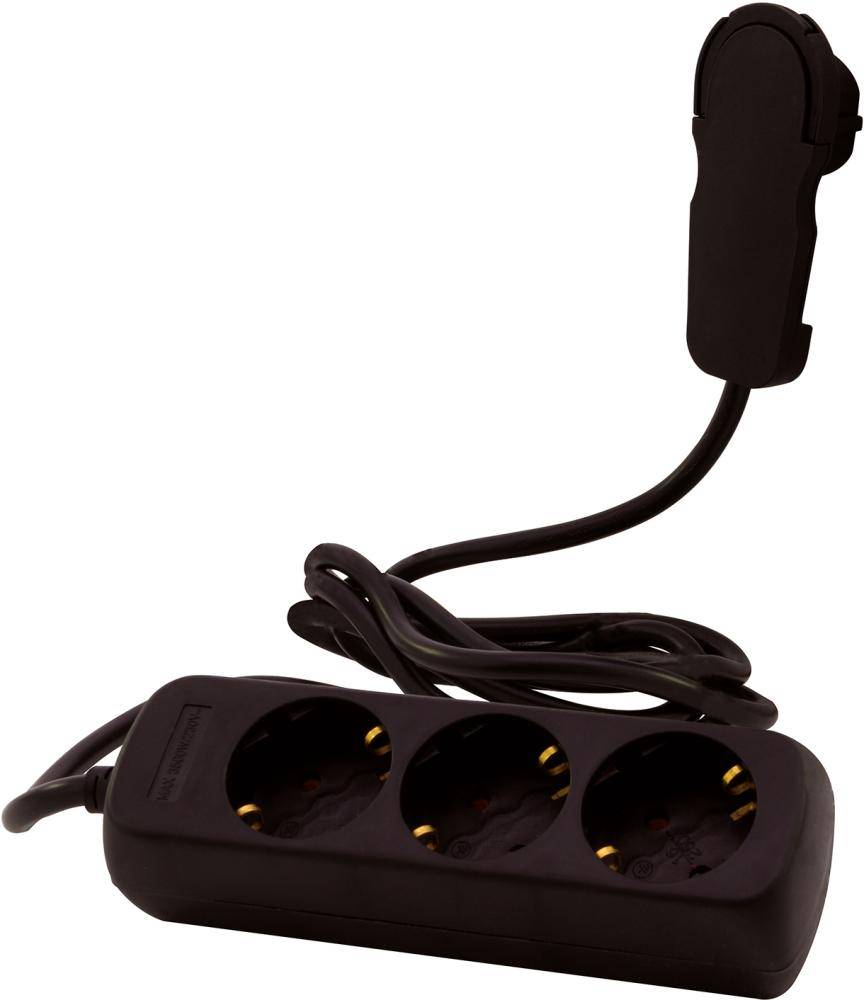 REV Steckdosenleiste 3-fach 2m schwarz (0012316514 SW)