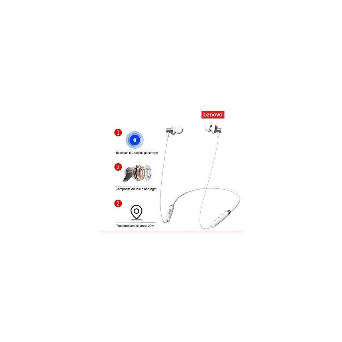Cuffie Bluetooth intrauricolari Lenovo AudioFlex 10X | Bianco-2