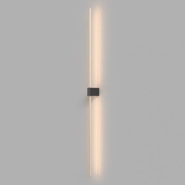 Applique Da Parete Moderno Pars Alluminio Nero Luce Led Integrato 12W Ip20