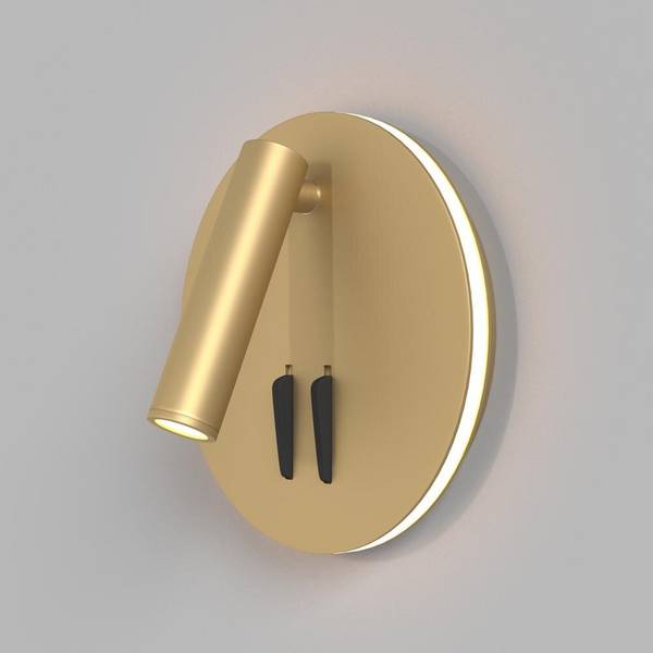 Applique Da Parete Interno Moderno Ios 176 Alluminio Oro Luce Led Integrato 9W