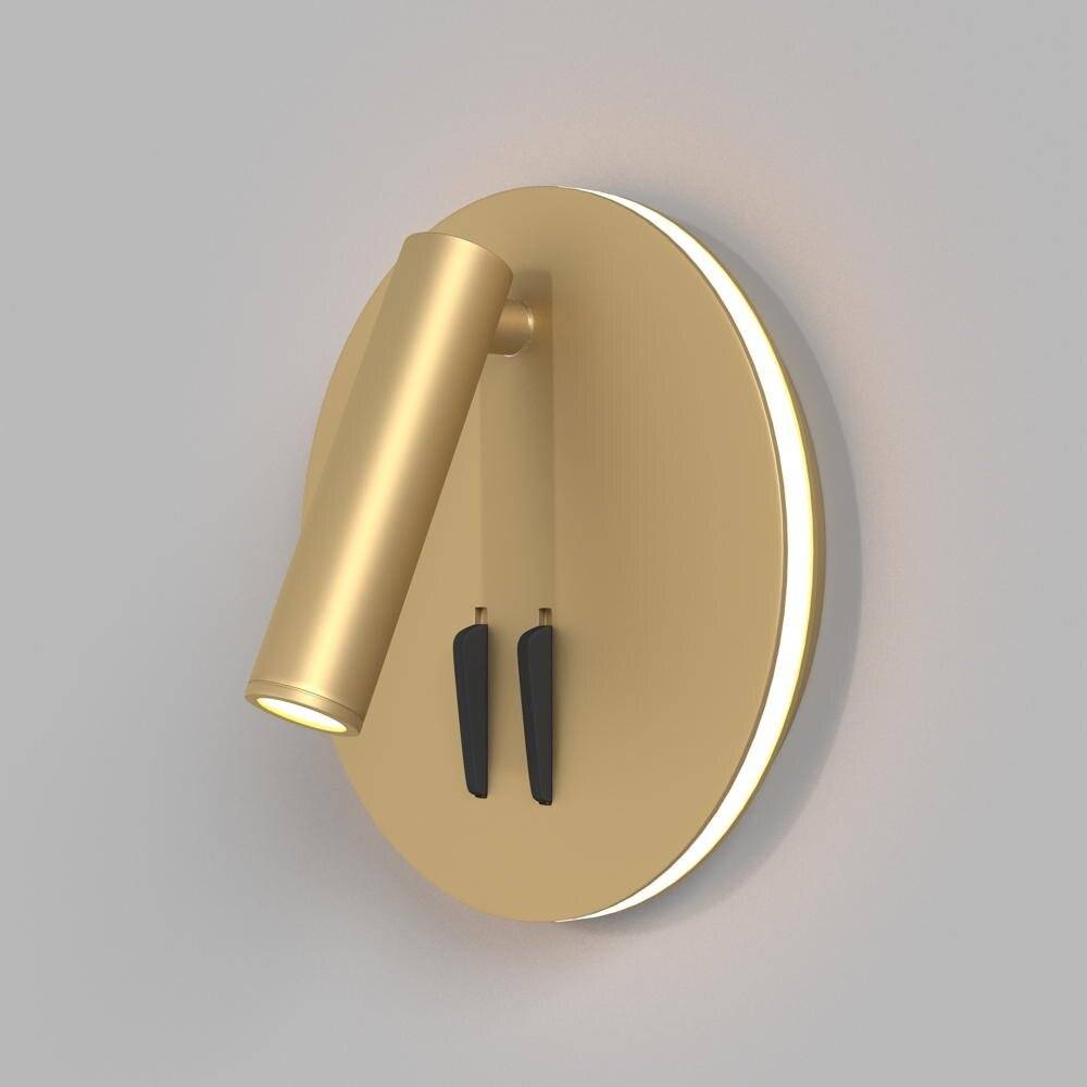 Applique Da Parete Interno Moderno Ios 176 Alluminio Oro Luce Led Integrato 9W-0