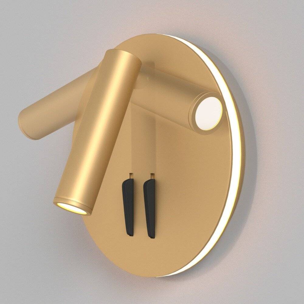 Applique Da Parete Interno Moderno Ios 176 Alluminio Oro Luce Led Integrato 9W-1