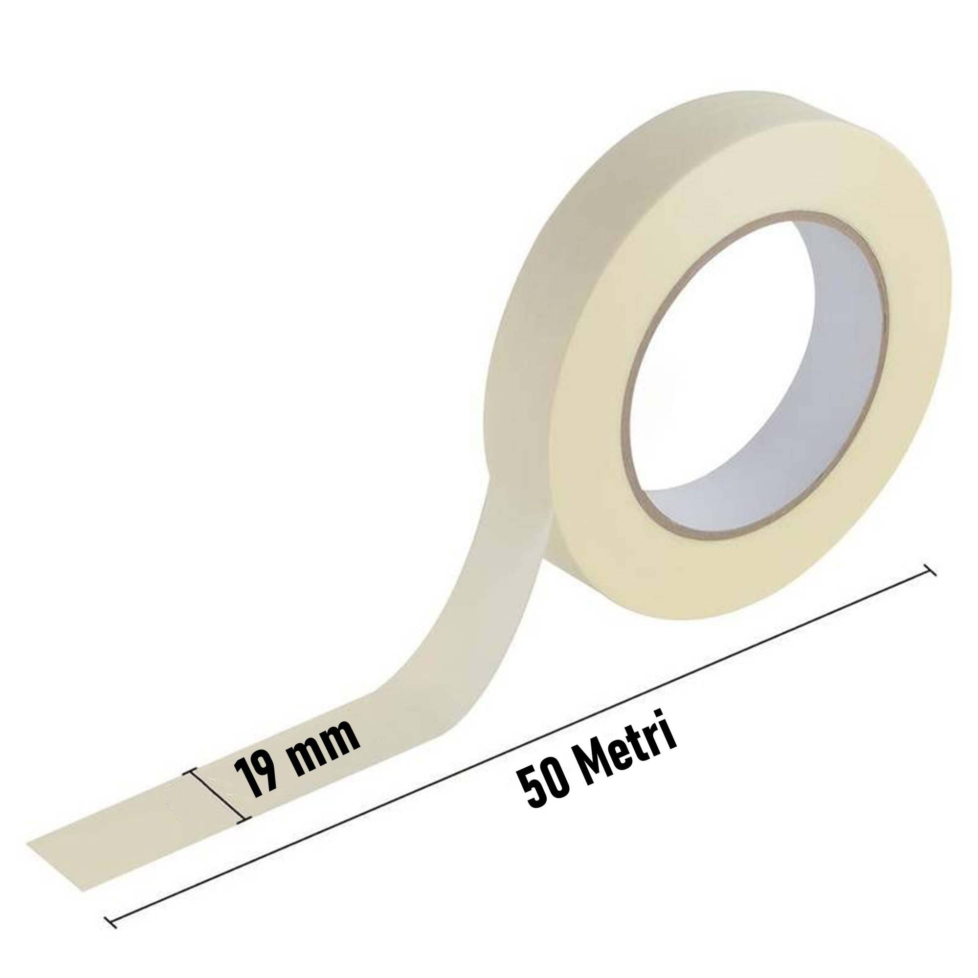 96 X Nastro Adesivo Di Carta Rotolo 19mm X 50mt Carrozzeria Imbianchino Cartone-1