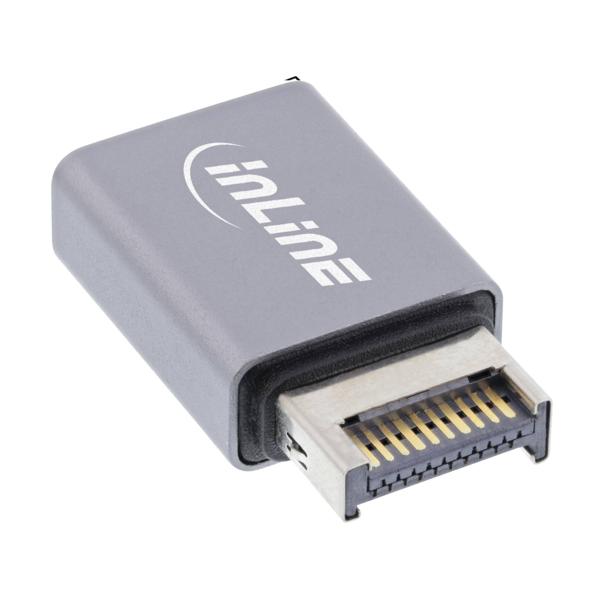 Adattatore USB 3.2 InLine: connettore USB-E interno sul pannello frontale alla presa USB-C-1