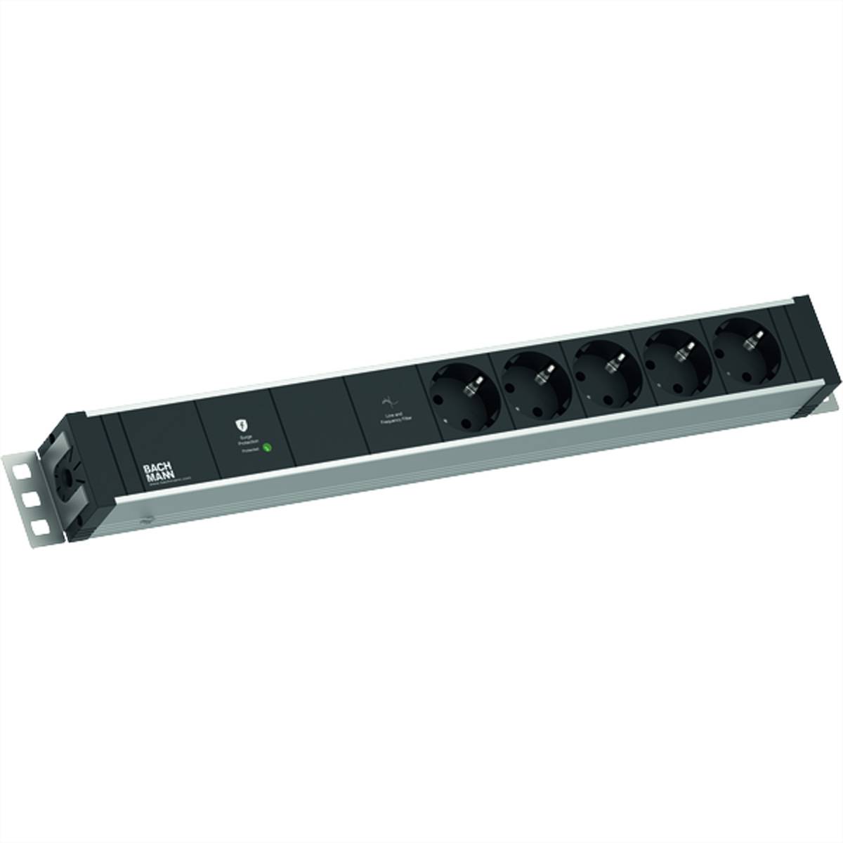 BACHMANN 19" 1.5U 5xCEE7/3 1xGVS-Plus 2.0m CEE7/7-0