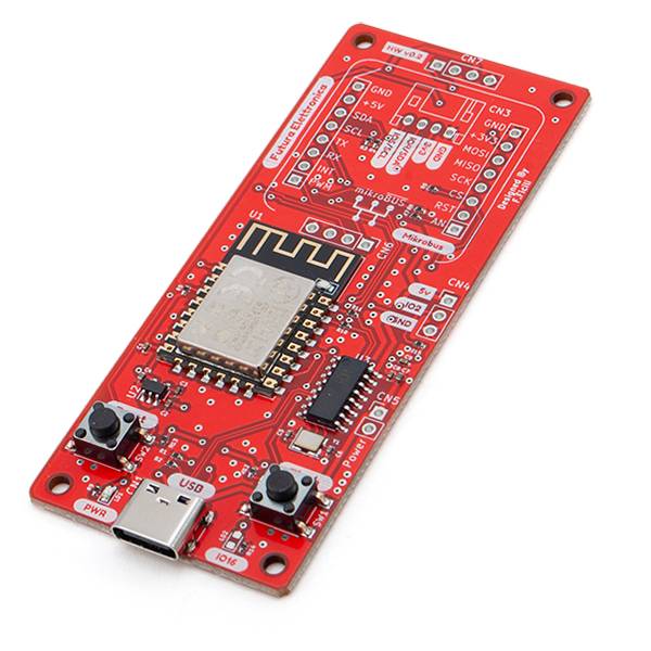 GANIMEDE.E12 basata su ESP12 con USB, Wi-Fi e slot mikroBus e Grove-3