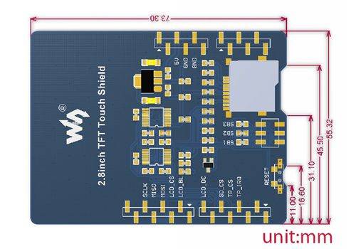 Arduino Shield TFT touch screen 2,8”-2